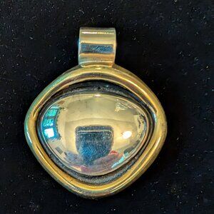 Vintage LATON Sterling Silver And Brass Slide Pendant Mexico